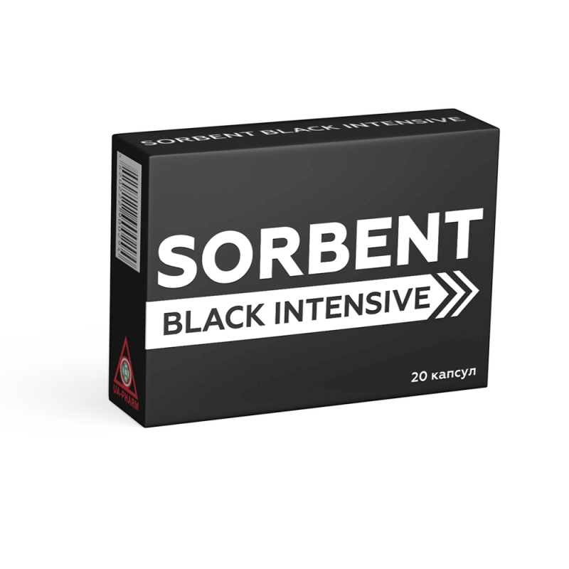 Сорбент при отравлении Sorbent Black Intensive, 20 капсул UA Pharm
