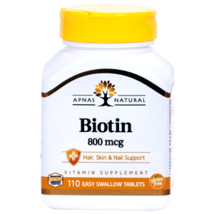 Биотин 800 мкг ﹘ для улучшения состояния волос, кожи и ногтей