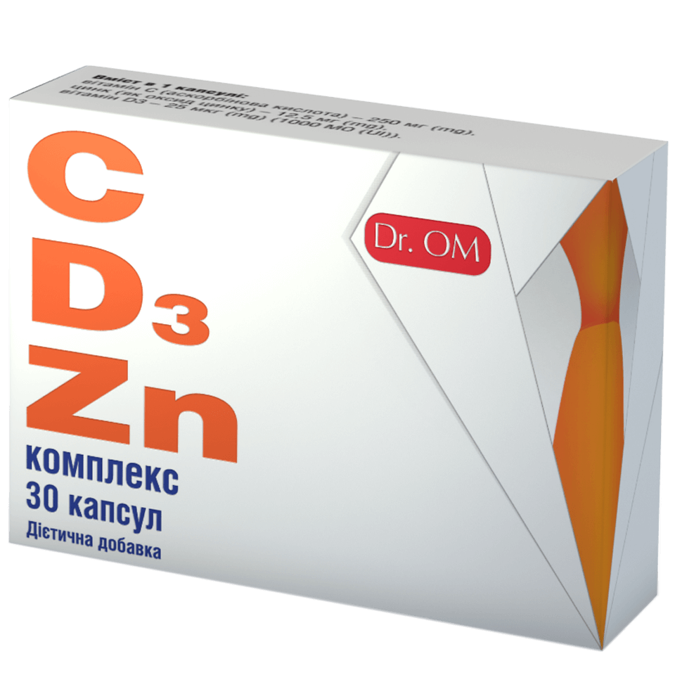 Комплекс витаминов C, D3, Zn от Dr.OM – трио C, D3 и цинка от вирусов и .